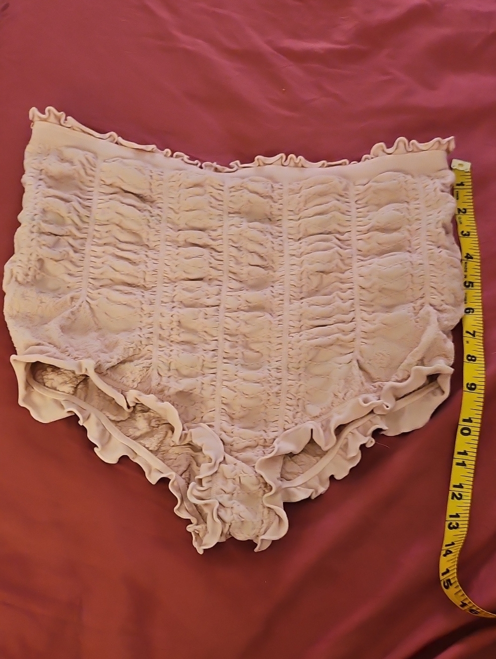 Women's Ruffled High-Waist Lace Briefs - Bloomers In Light Pink